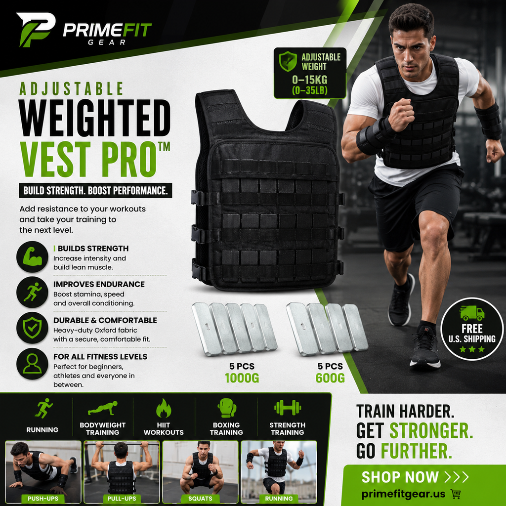 PrimeFit Adjustable Weighted Vest Pro™