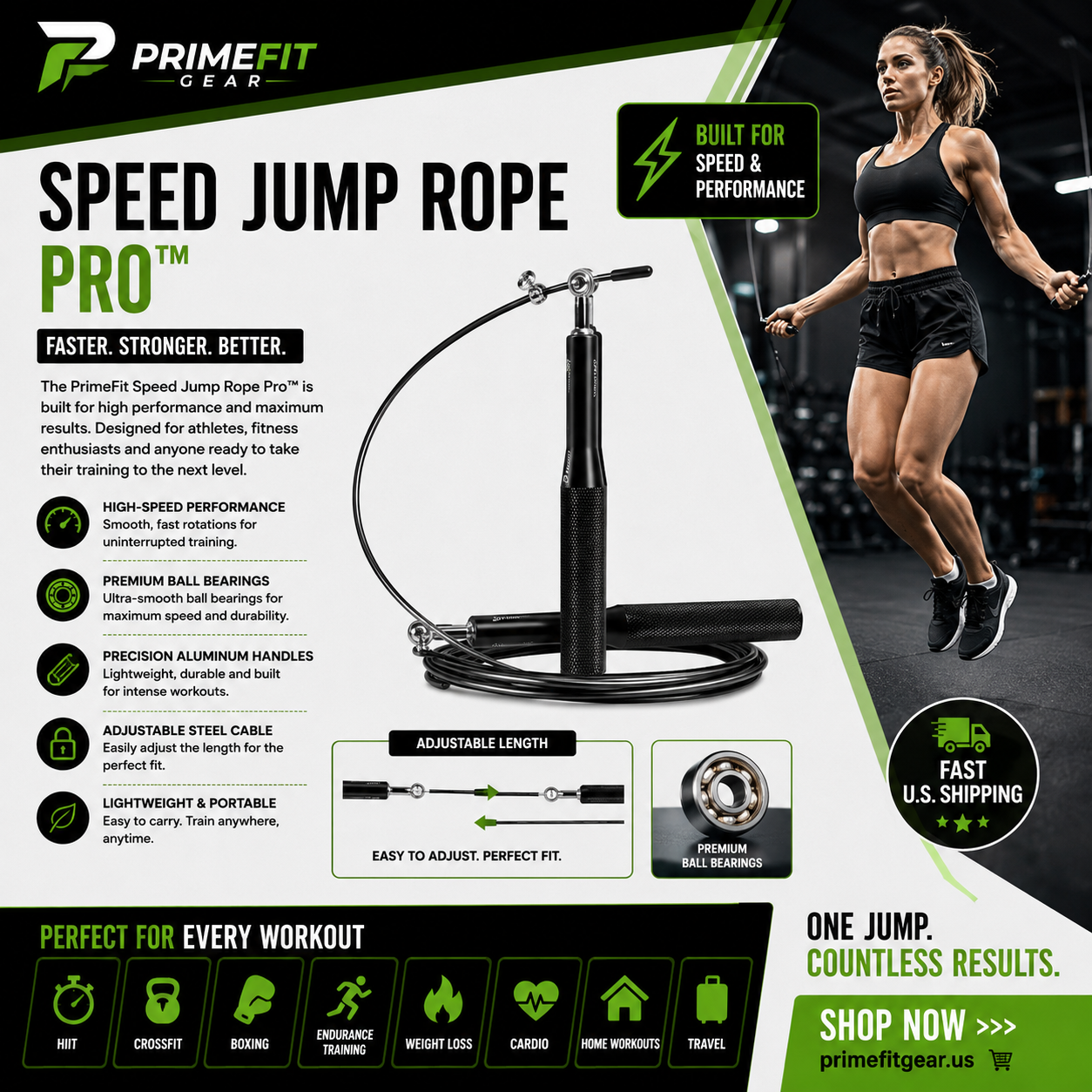PrimeFit Speed Jump Rope Pro™