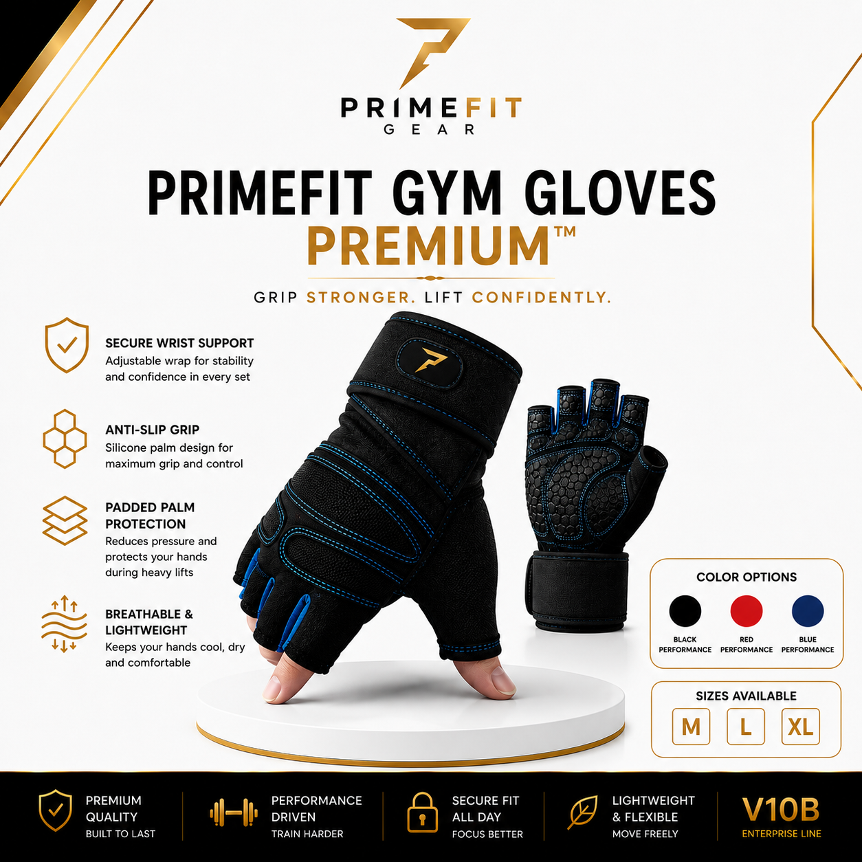 PrimeFit Gym Gloves Premium™