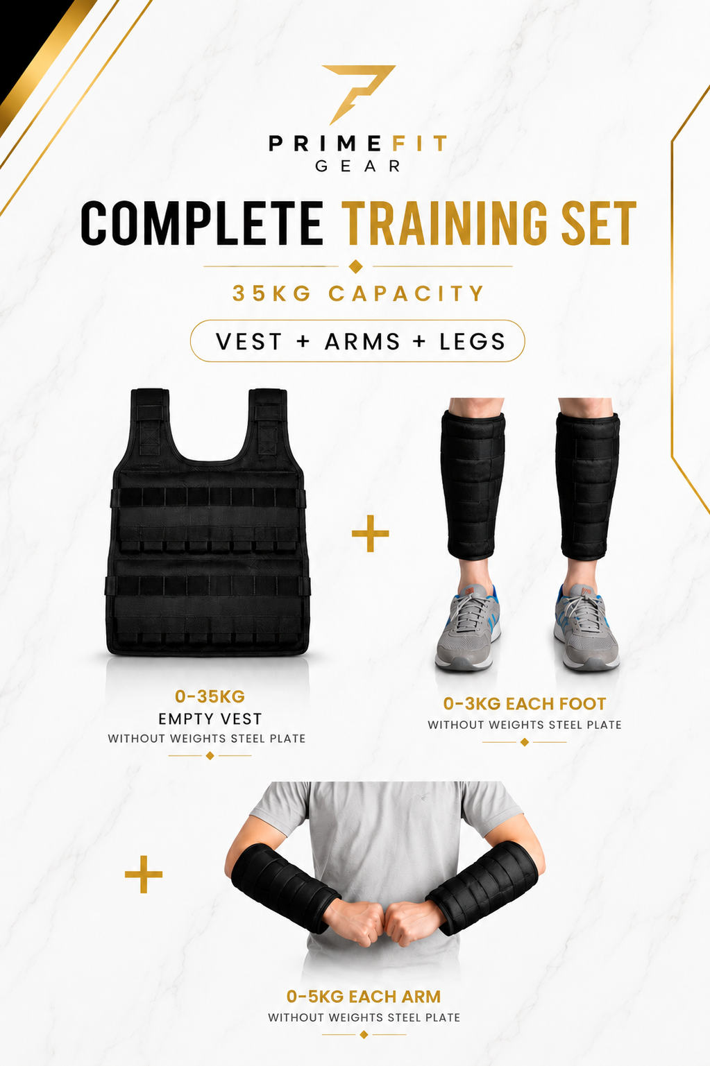 PrimeFit Adjustable Weighted Vest Pro™