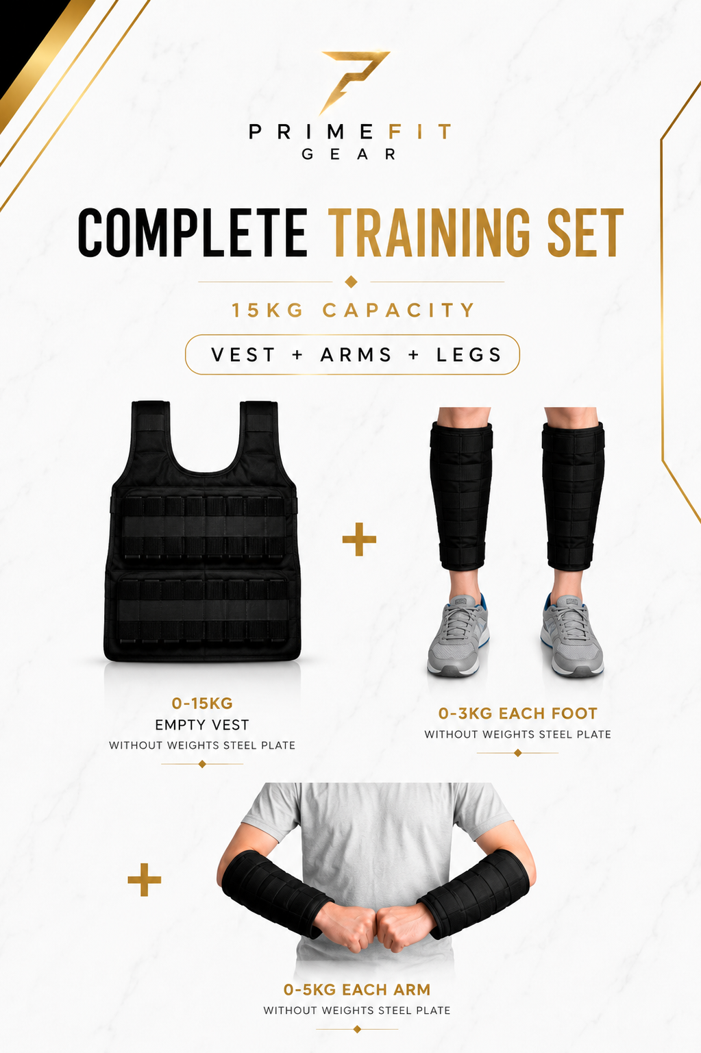 PrimeFit Adjustable Weighted Vest Pro™