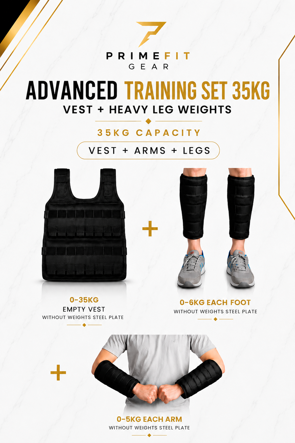 PrimeFit Adjustable Weighted Vest Pro™