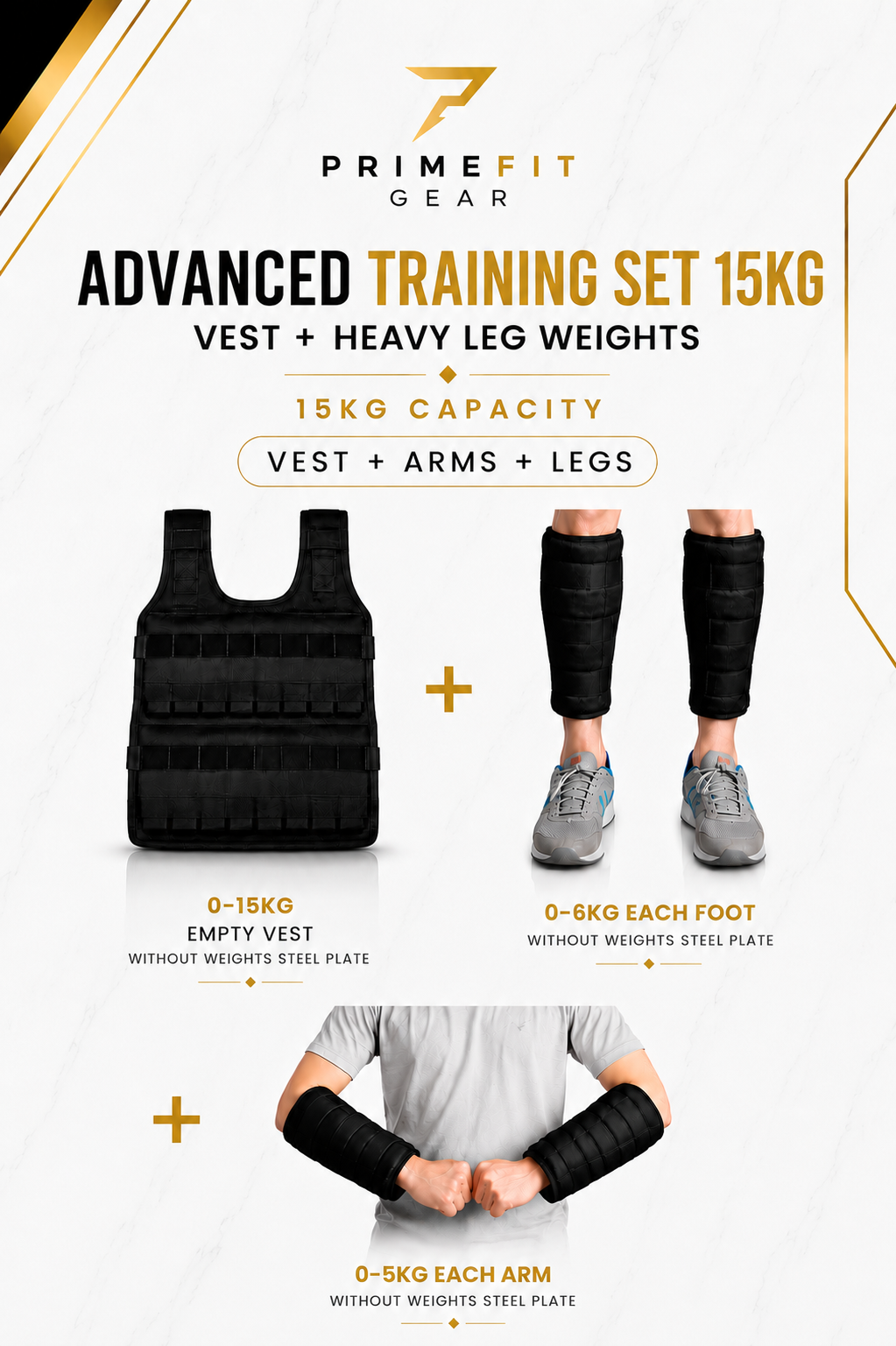 PrimeFit Adjustable Weighted Vest Pro™