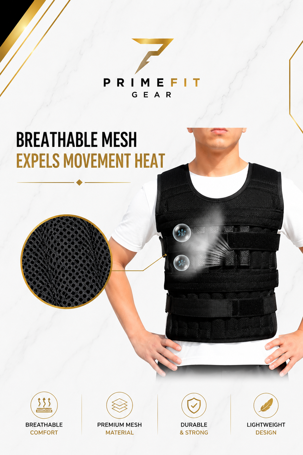 PrimeFit Adjustable Weighted Vest Pro™