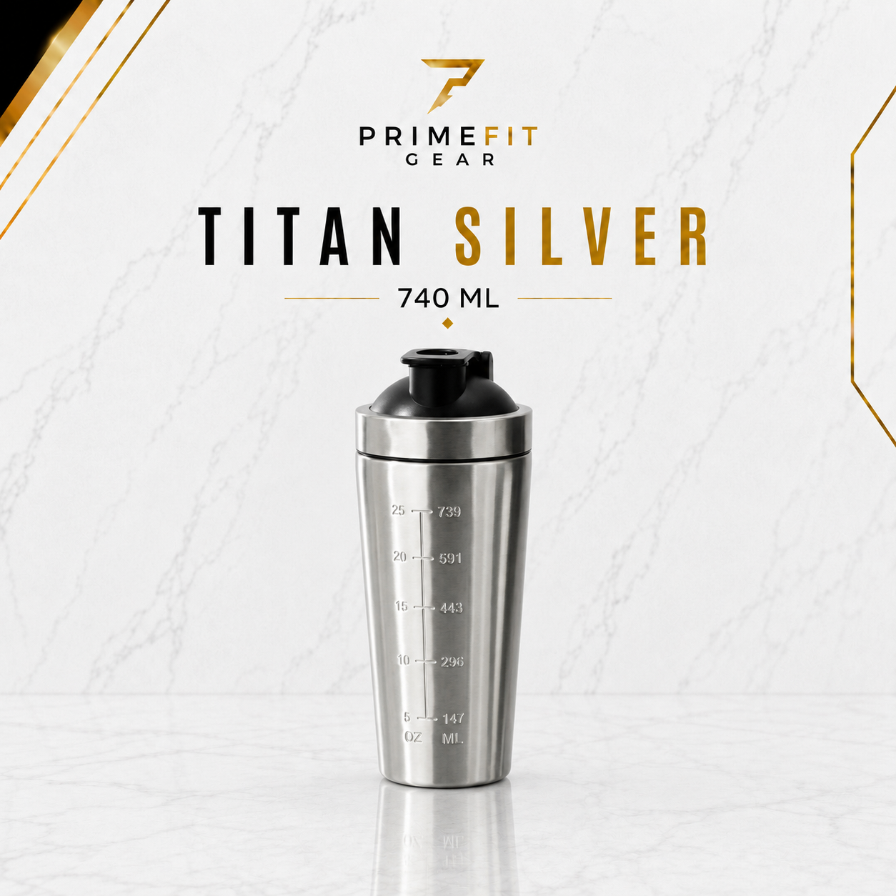 PrimeFit Stainless Steel Shaker Pro™