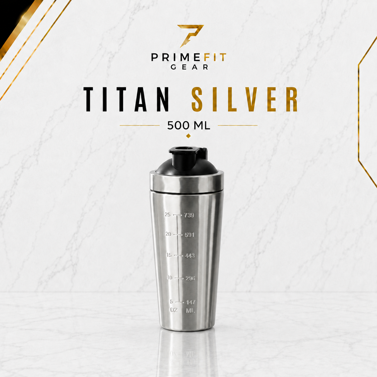 PrimeFit Stainless Steel Shaker Pro™