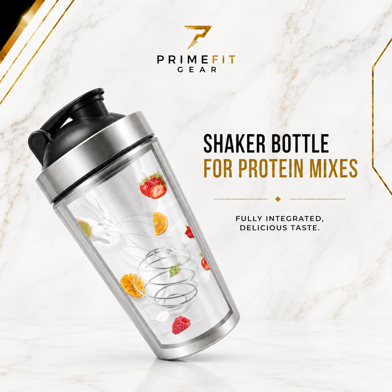 PrimeFit Stainless Steel Shaker Pro™