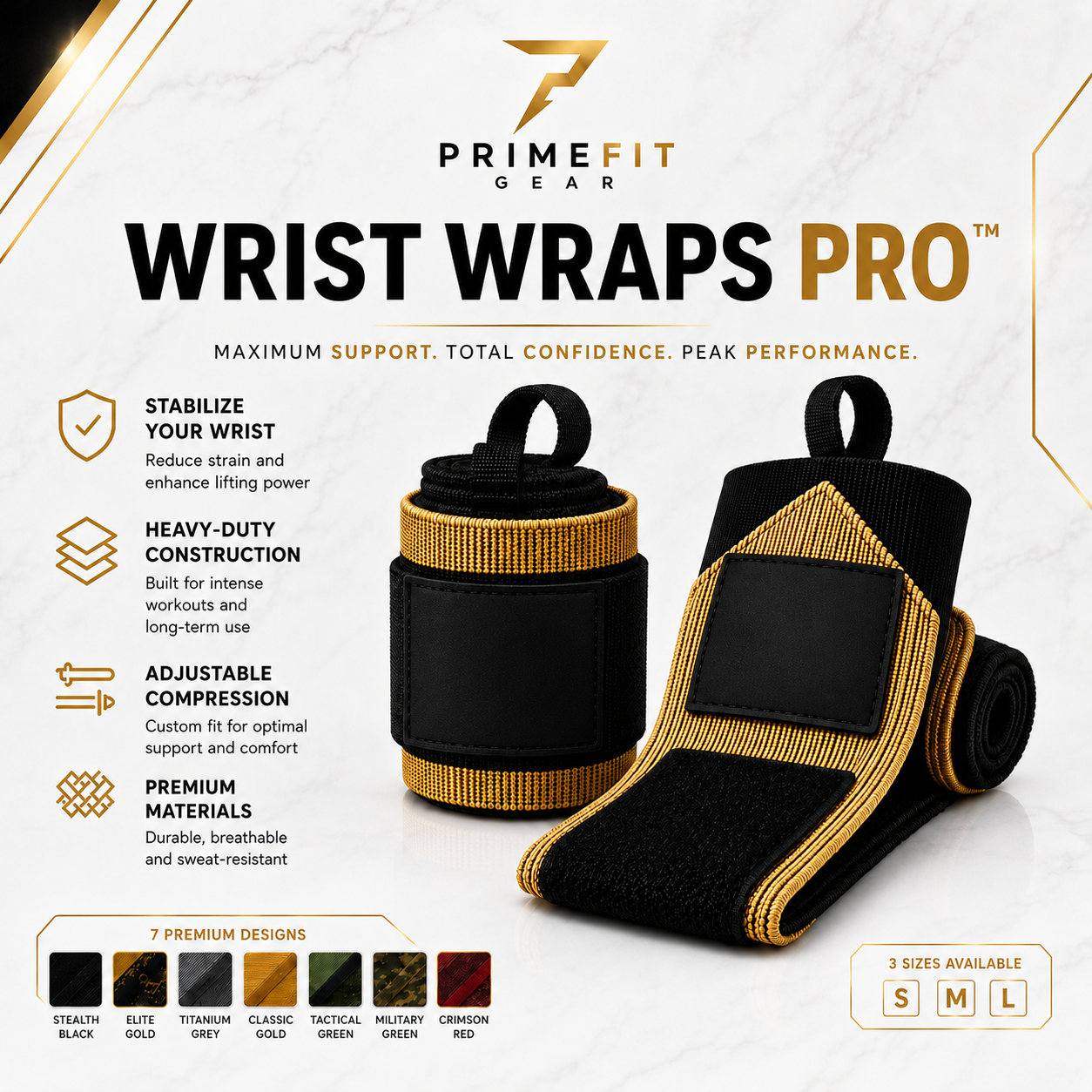 PrimeFit Wrist Wraps Pro™