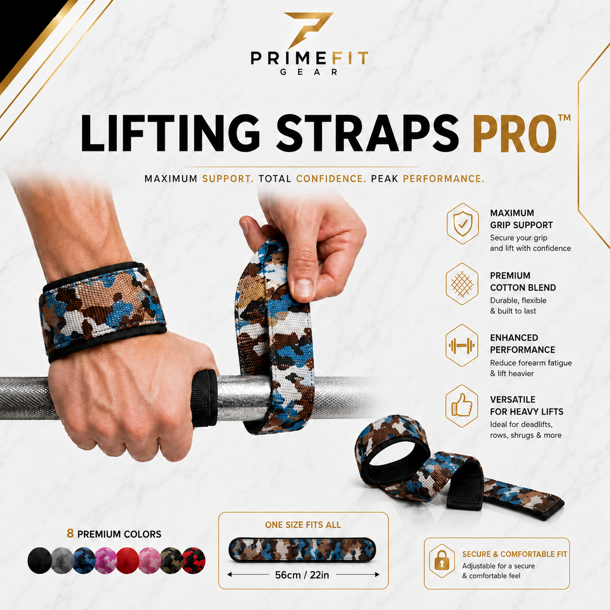 PrimeFit Lifting Straps Pro™
