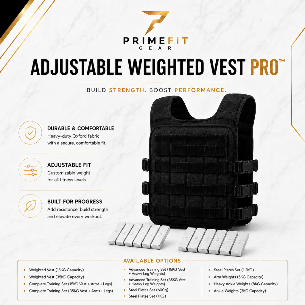 PrimeFit Adjustable Weighted Vest Pro™