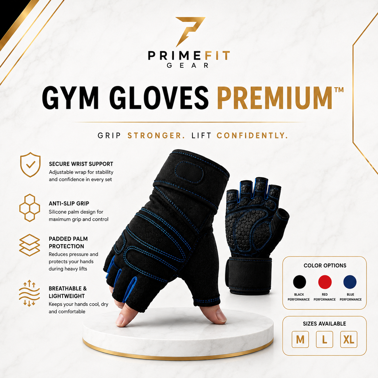 PrimeFit Gym Gloves Premium™