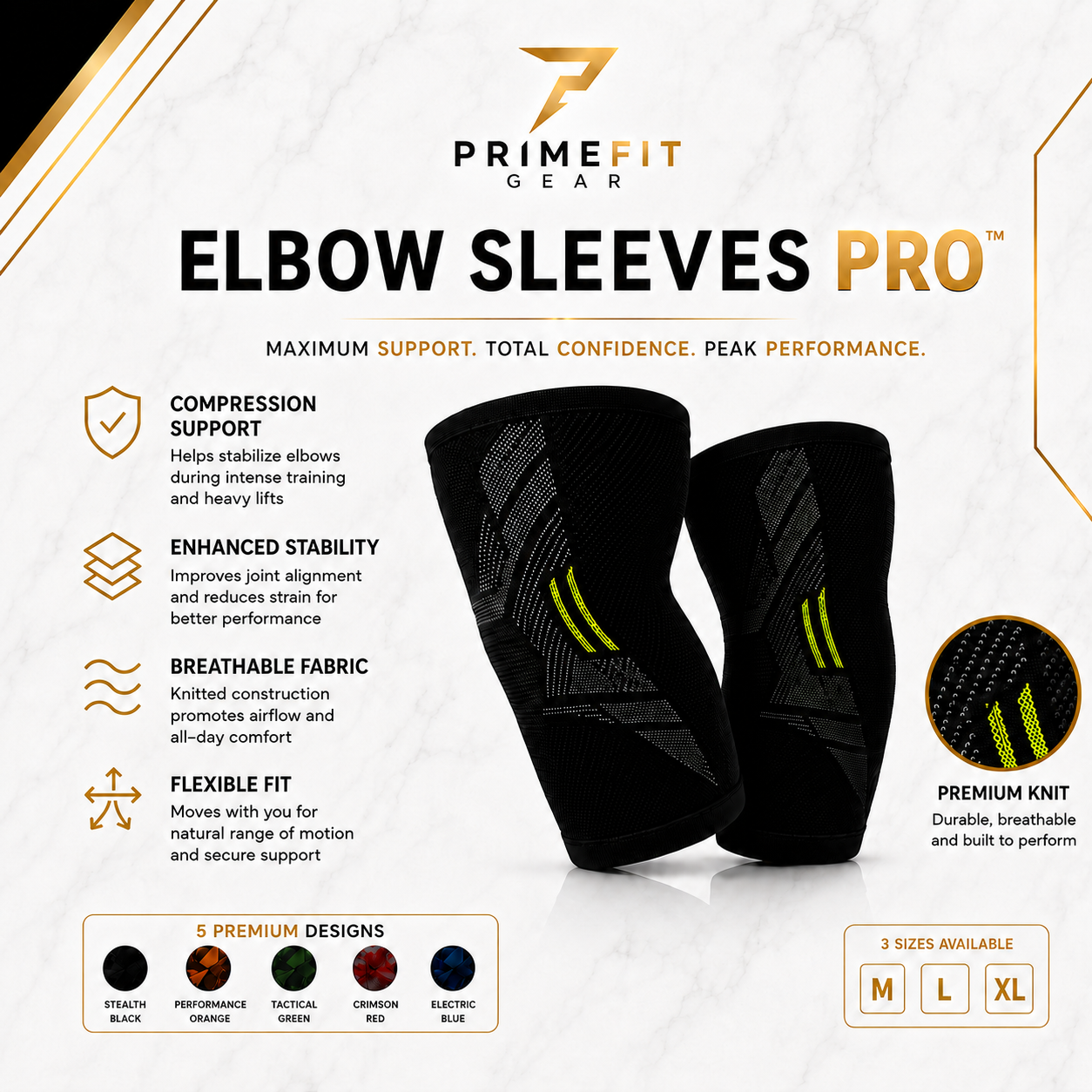 PrimeFit Elbow Sleeves Pro™