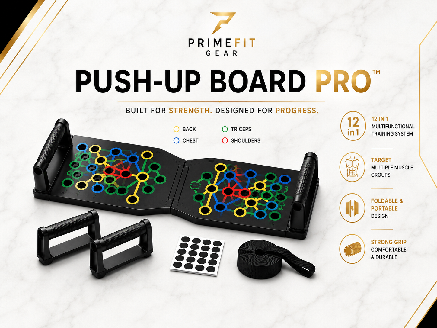 PrimeFit Push-Up Board Pro™