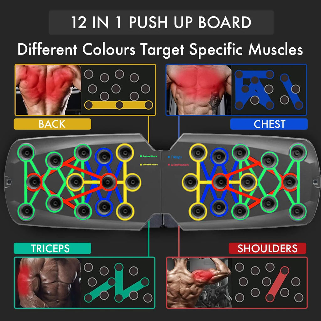 PrimeFit 12-in-1 Foldable Push-Up Board Training System
