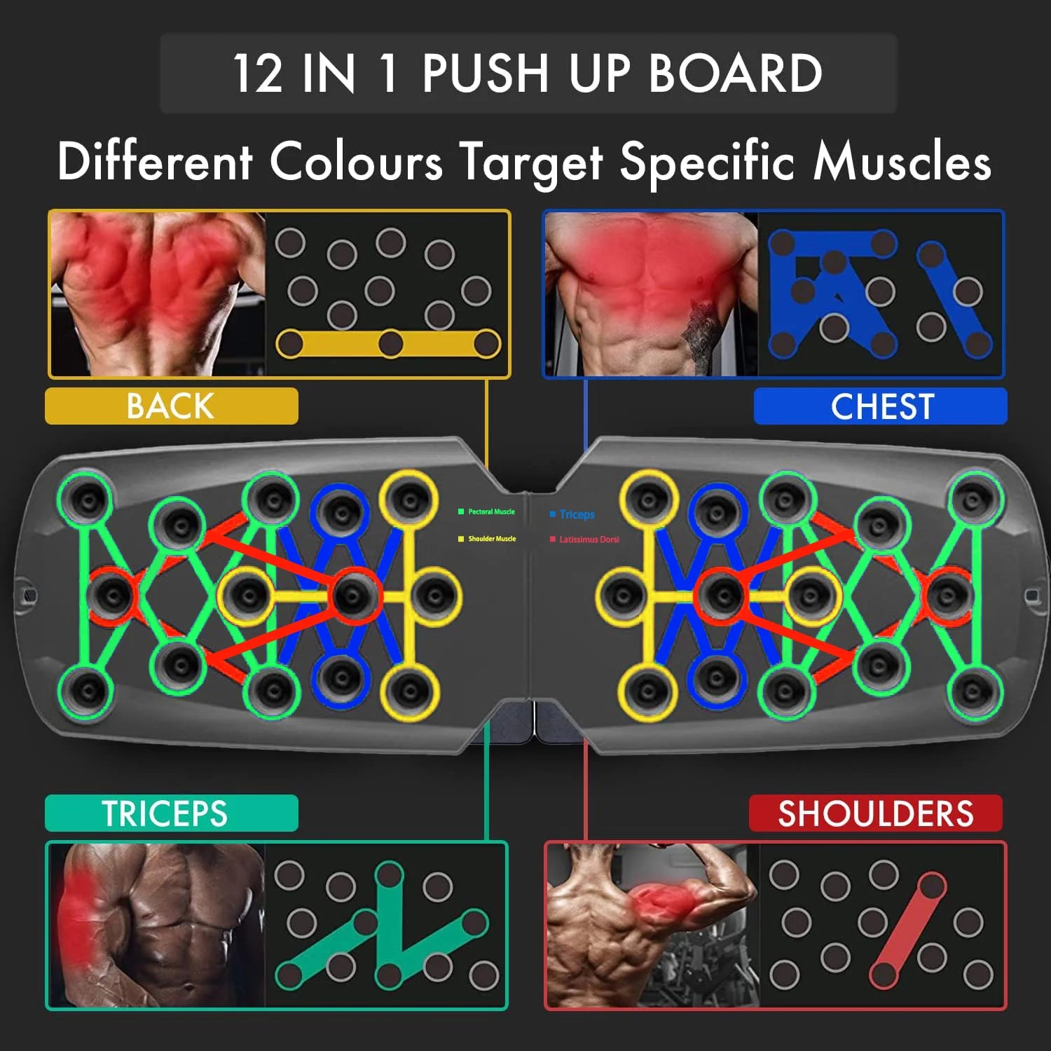 PrimeFit 12-in-1 Foldable Push-Up Board Training System